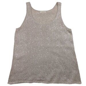 Matty M Knit Blush Tank Top With Sequins